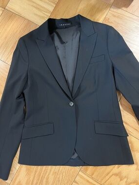 Theory Women's Wool Black Blazer RN98406- Size 10